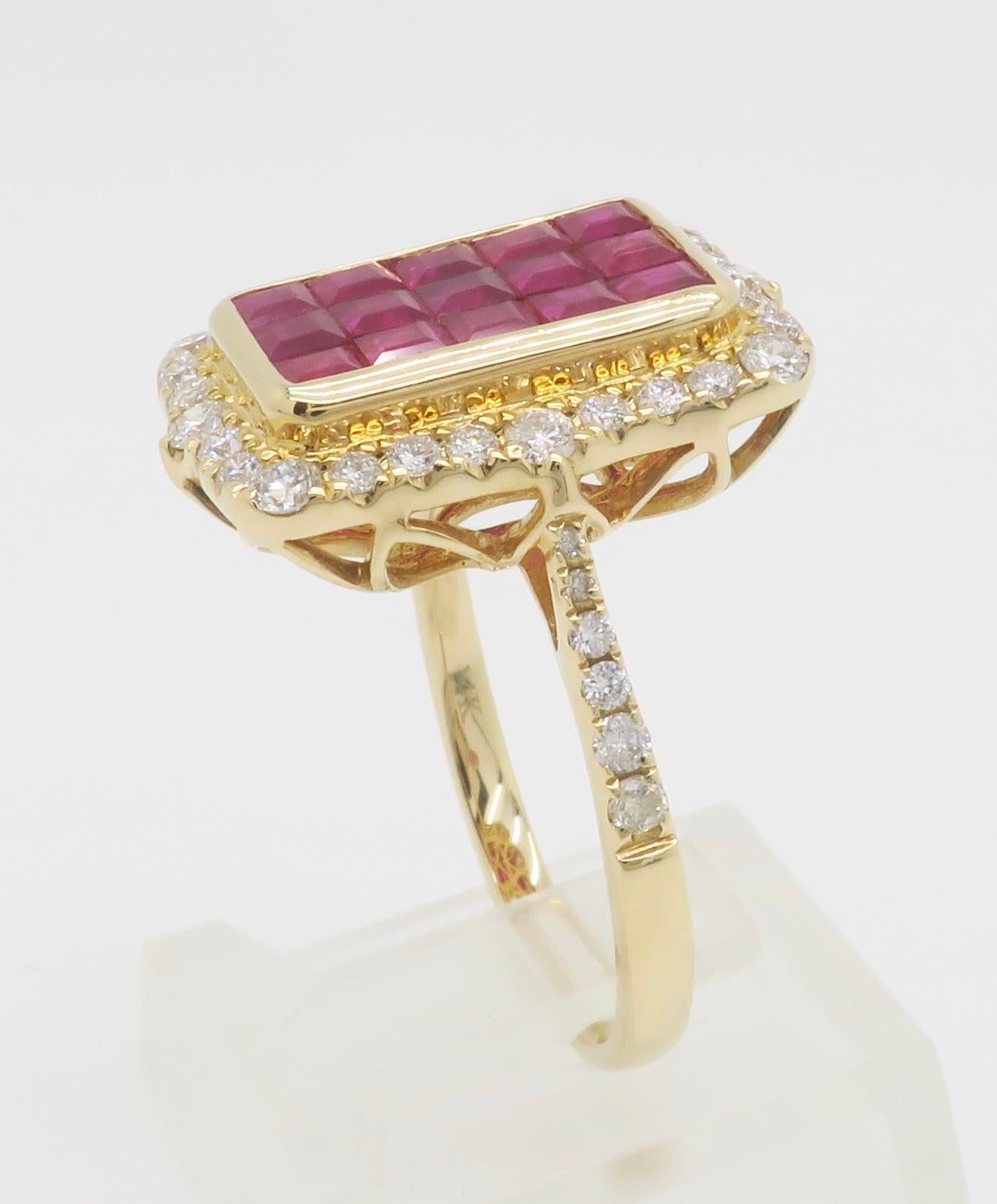 Invisible Set Ruby & Diamond Cocktail Ring en vente 9
