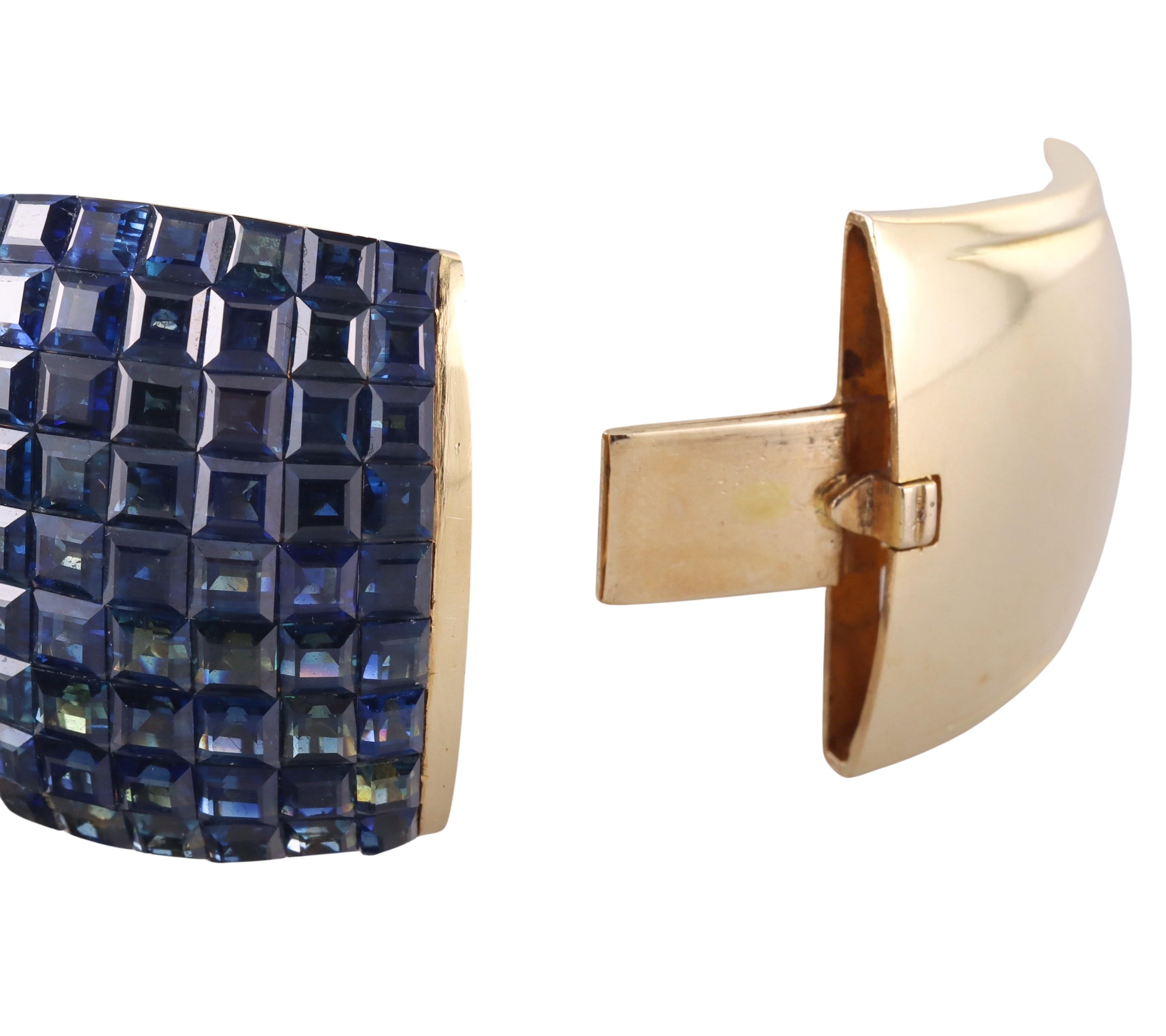 Women's Invisible Set Sapphire Diamond Gold Bow Bracelet For Sale