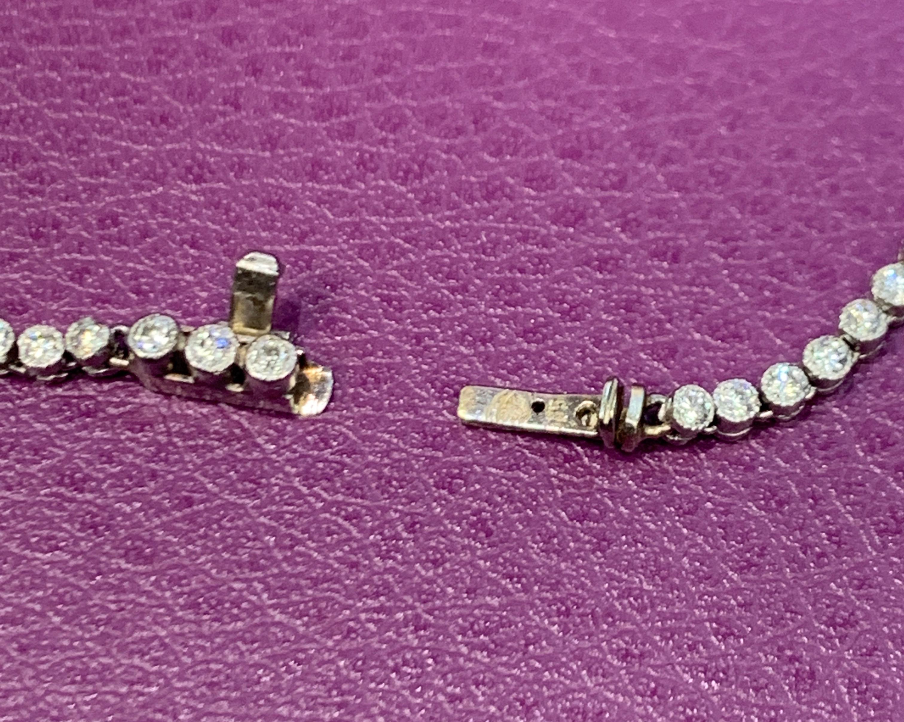 Unsichtbar gefasste Saphir- und Diamant-Halskette im Angebot 1