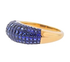 Invisible Set Sapphire Gold Ring