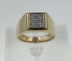 Invisibly Set Diamond, 14k Yellow Gold Ring