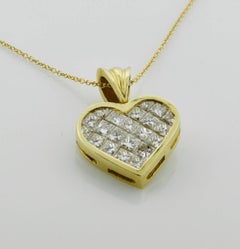 Invisibly Set Diamond Heart in 18 Karat Yellow Gold 2.25 Carat