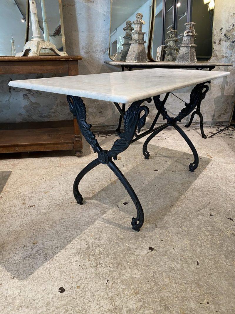 Iron Inviting Antique Marble Console / Outdoor Table For Sale
