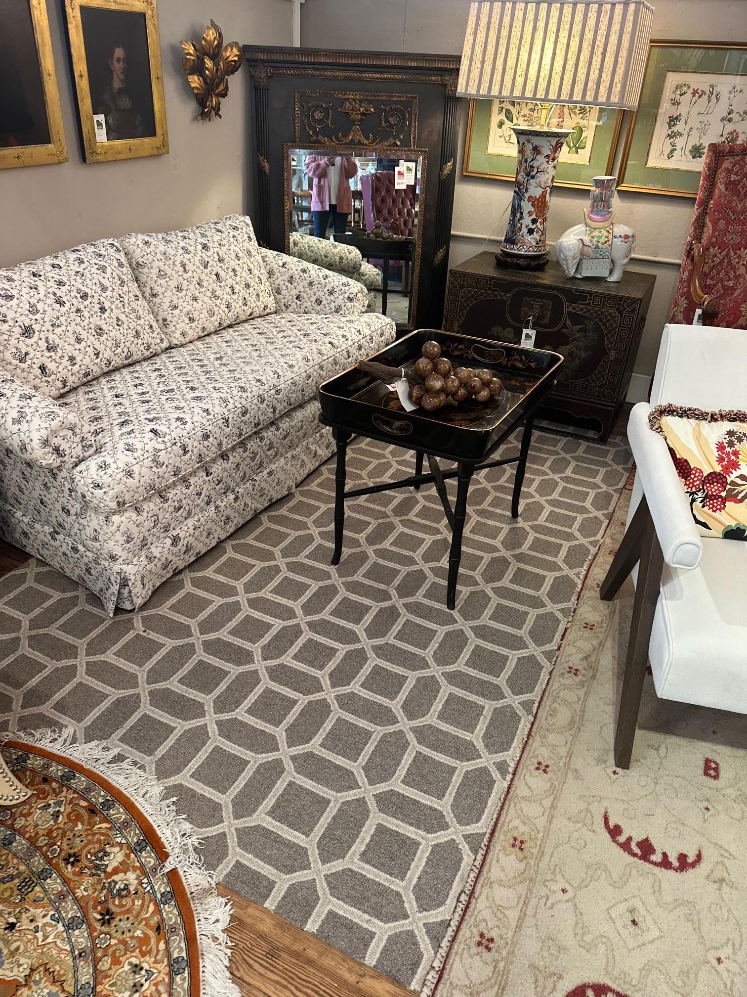 American Inviting Black & White Quilted Toile Loveseat
