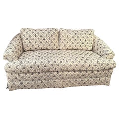 Inviting Schwarz-Weiß- gesteppter Toile Loveseat