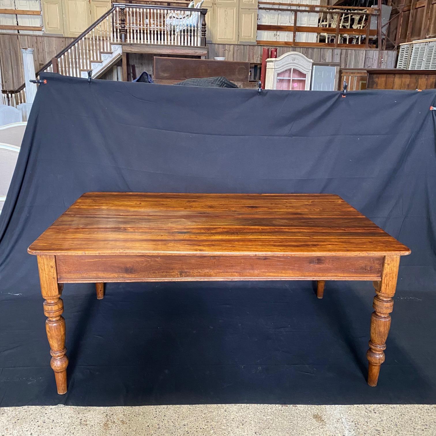 Inviting British Pine Farmhouse Dining Table For Sale 3