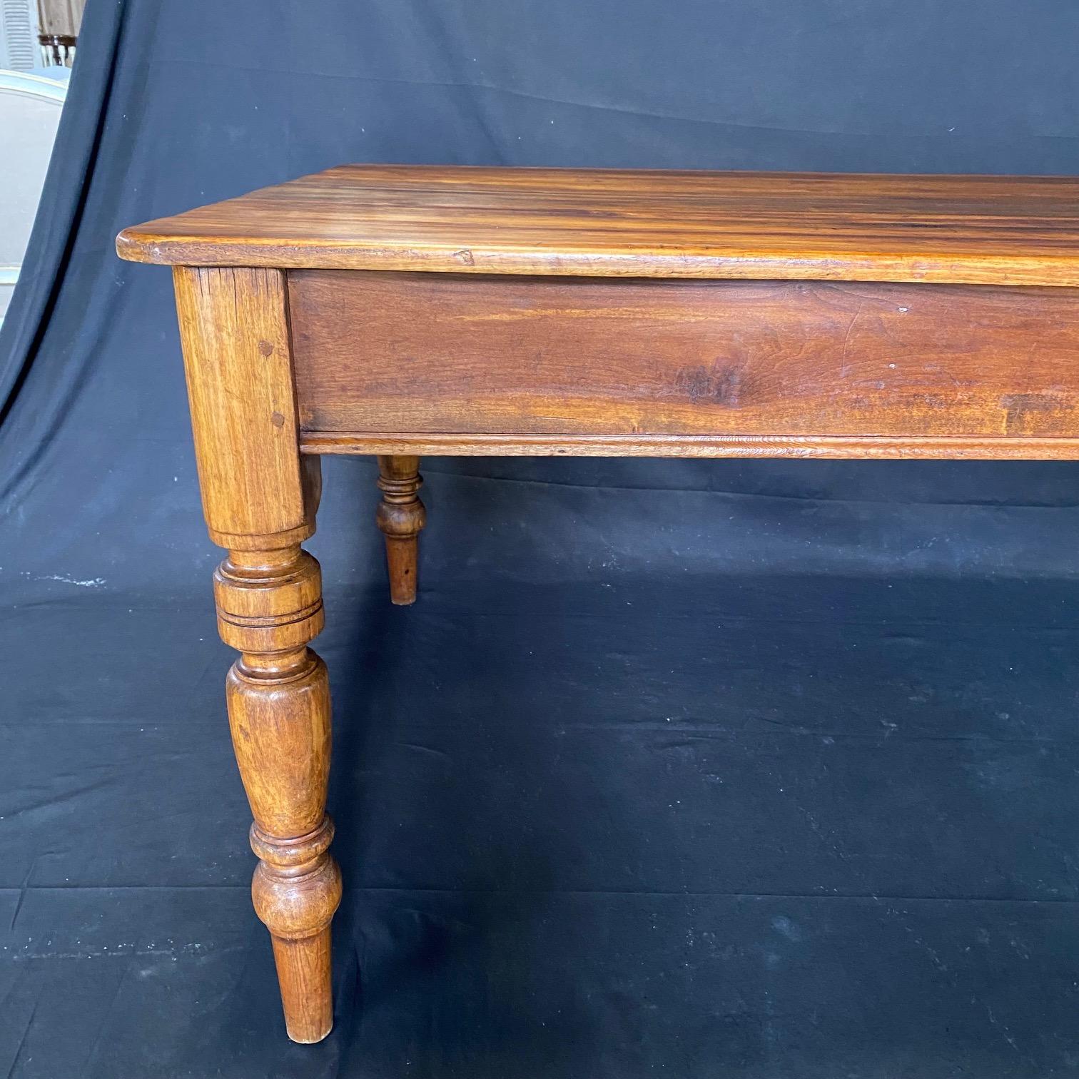 Inviting British Pine Farmhouse Dining Table For Sale 2