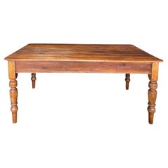 Vintage Inviting British Pine Farmhouse Dining Table