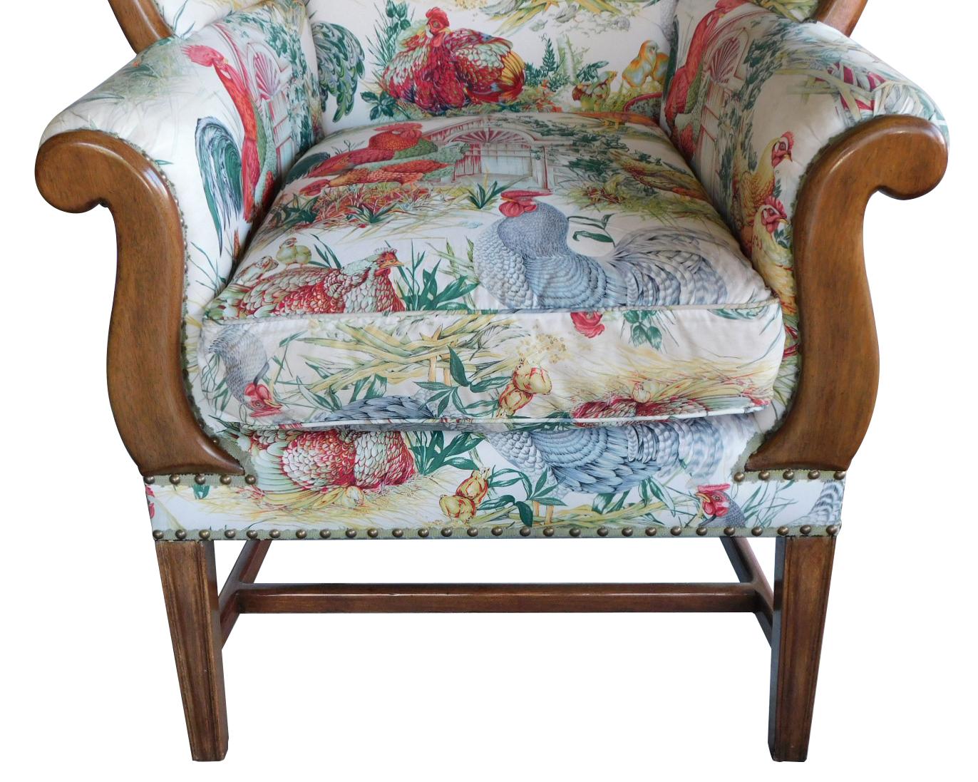 Inviting Pair of English-Country Style Wing Chairs In Good Condition In San Francisco, CA