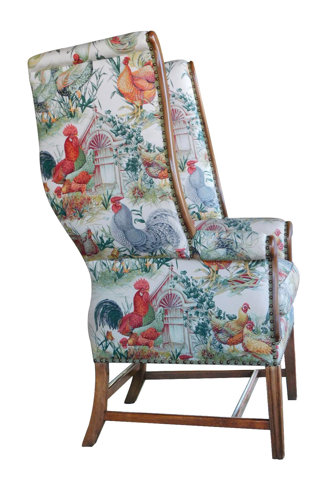 Inviting Pair of English-Country Style Wing Chairs 1