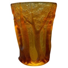 Inwald Art Deco Amber Glass Bohemia Czech, 1930