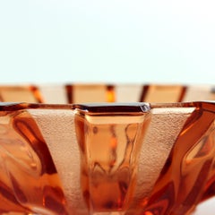Inwald Glass Bowl in Pink Glass, Hermanova Hut, Czechoslovakia 1950s