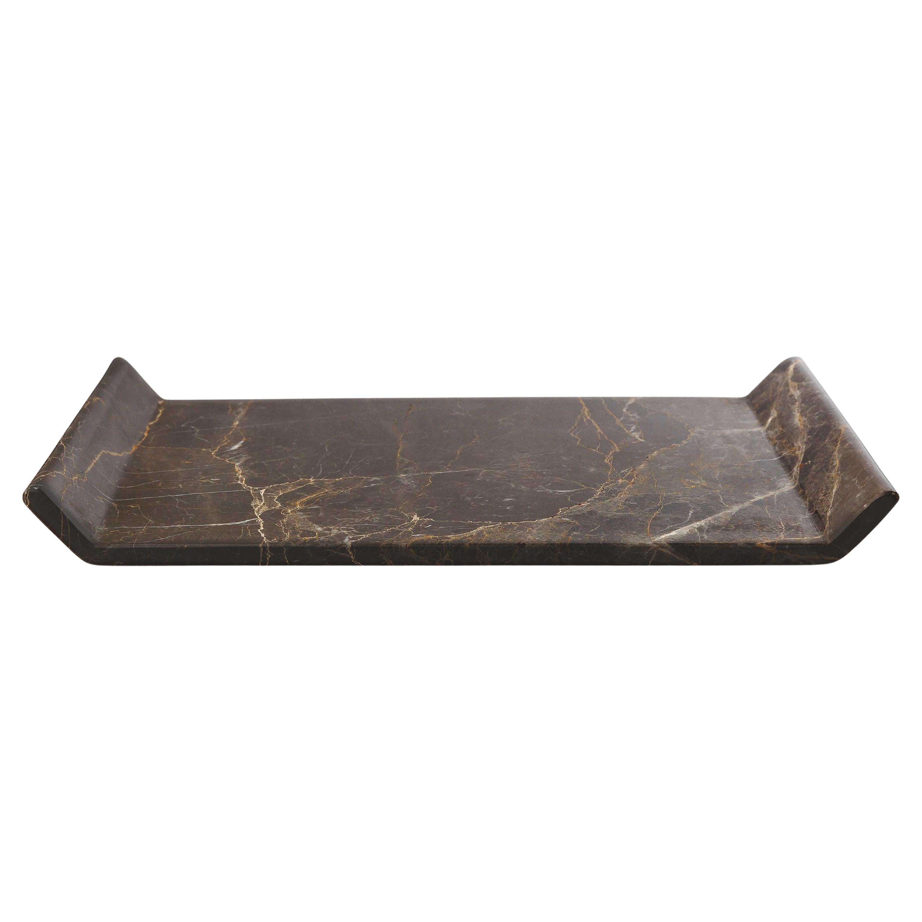 Io Marble Platter by On.Entropy in Brown, Modern Desk Accessory