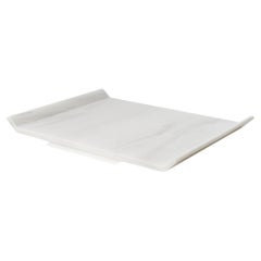 Plateau en marbre Io par On.Entropy en blanc, Accessoire de bureau moderne