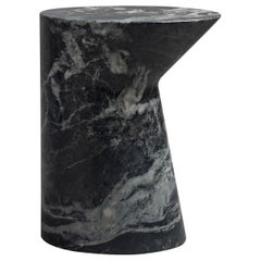 iO Sculptural Accent Table in Solid Green Marble, Medium, by FORMAR