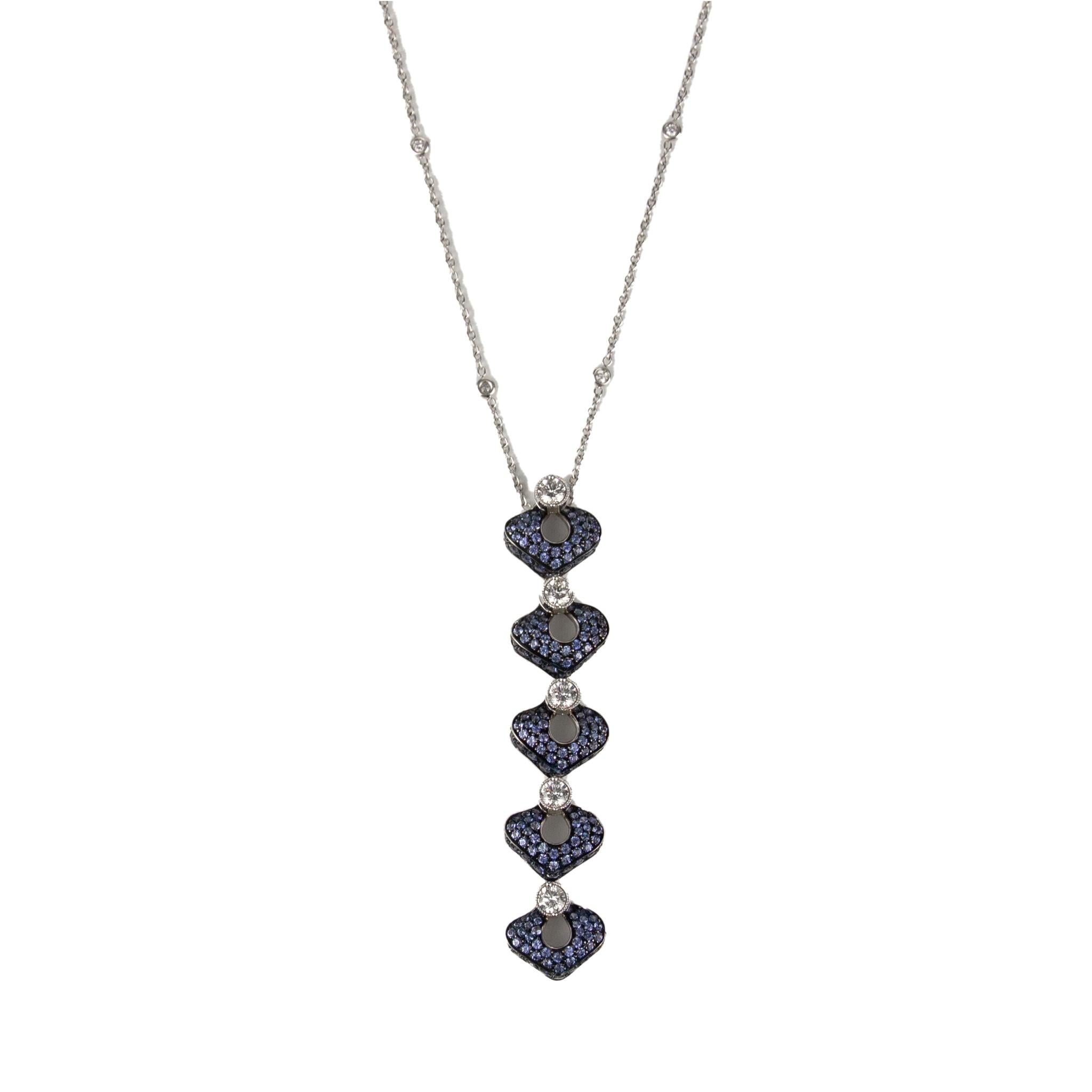IO SI 18K White Gold Necklace
Diamond: 0.38ctw
Sapphire: 5.00ctw
SKU: BLU01981
Retail price: $14,450.00