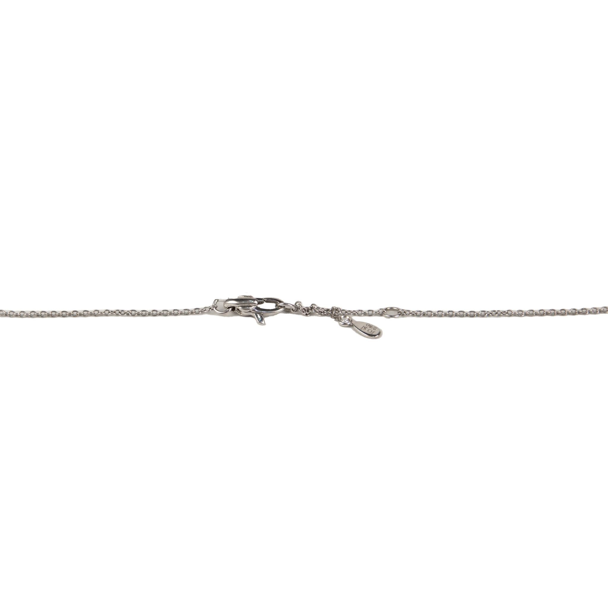 IO SI Halskette, 18 Karat Weißgold 0,38 Karat Diamant & Saphir (Moderne) im Angebot