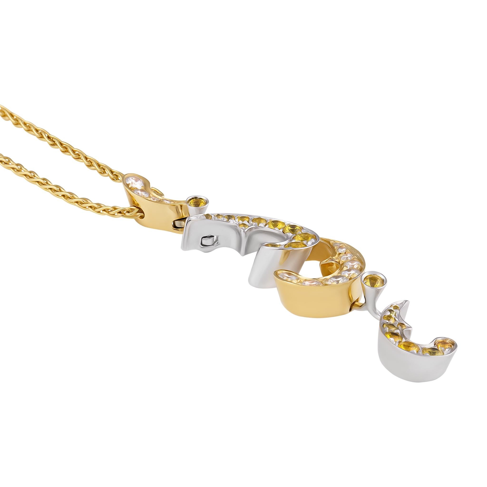 Modern IO SI 18K White Gold 0.53ctw Diamond Necklace For Sale