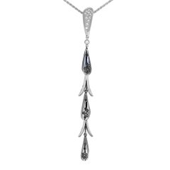 IO SI 18K White Gold 0.74ctw Diamond Necklace