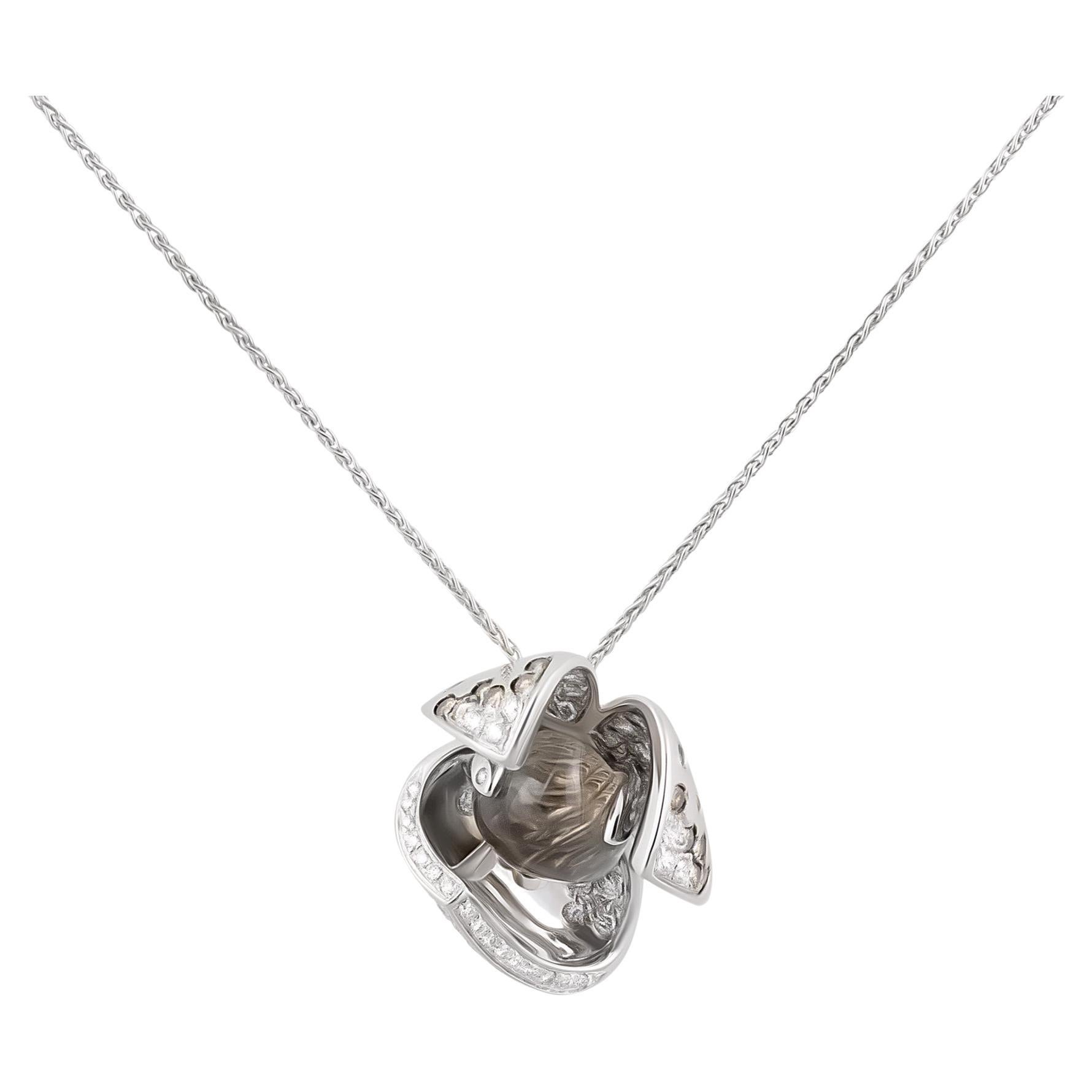 IO SI Collier en or blanc 18 carats avec diamants de 2,19 carats