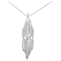 IO SI 18K White Gold 5.39ctw Diamond Necklace