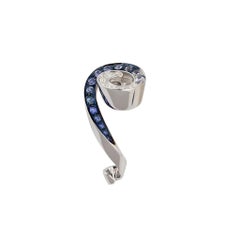 IO SI 18K White Gold Diamond & Sapphire Earrings