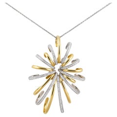 IO SI Collier en or blanc et jaune 18 carats avec diamants de 2,49 carats