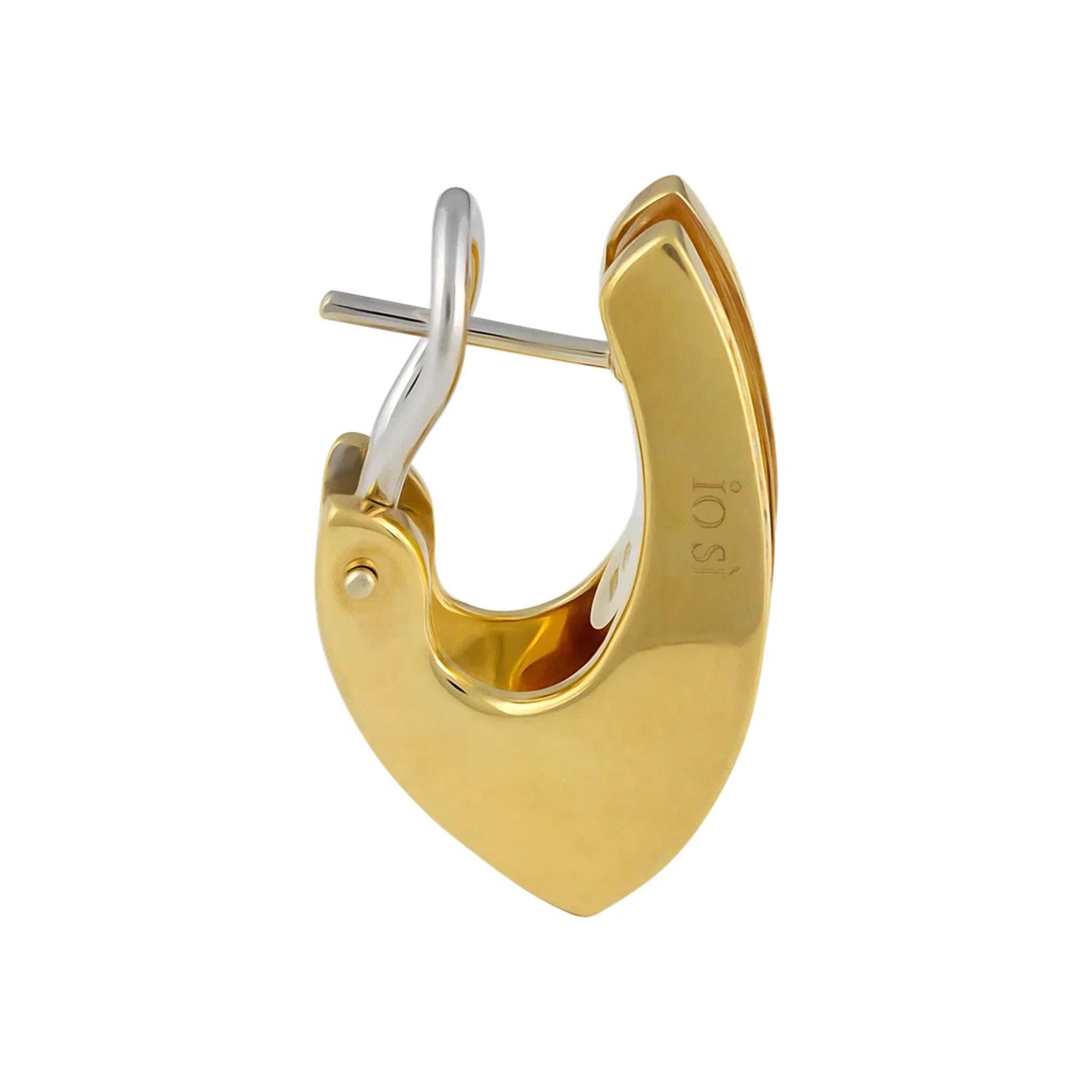 Moderne IO SI Boucles d'oreilles en or jaune 18 carats avec diamants et citrine