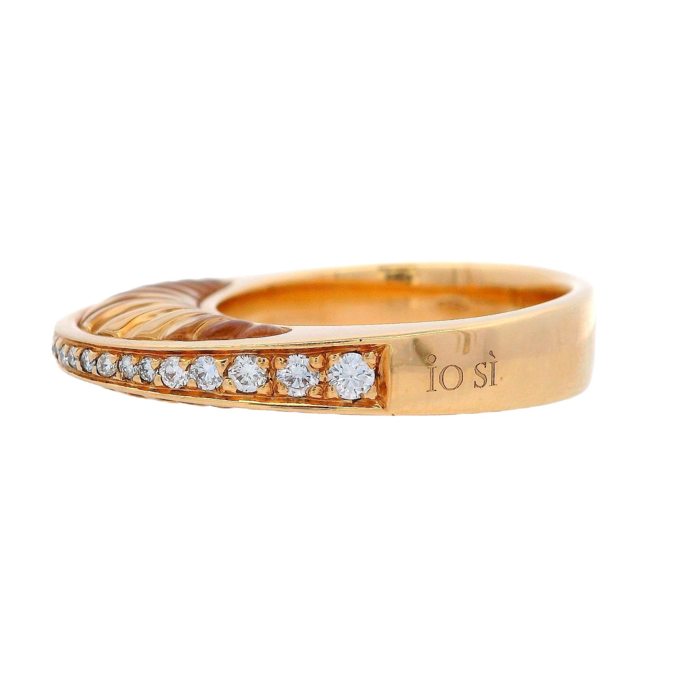 IO SI Ring aus 18 Karat Gelbgold mit Diamanten und Critrine (Rundschliff) im Angebot