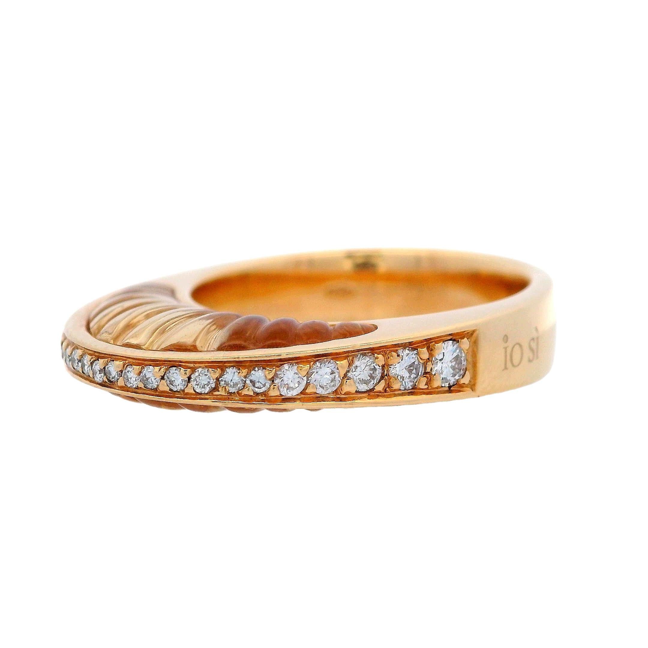 IO SI Ring aus 18 Karat Gelbgold mit Diamanten und Critrine im Zustand „Hervorragend“ im Angebot in Aventura, FL