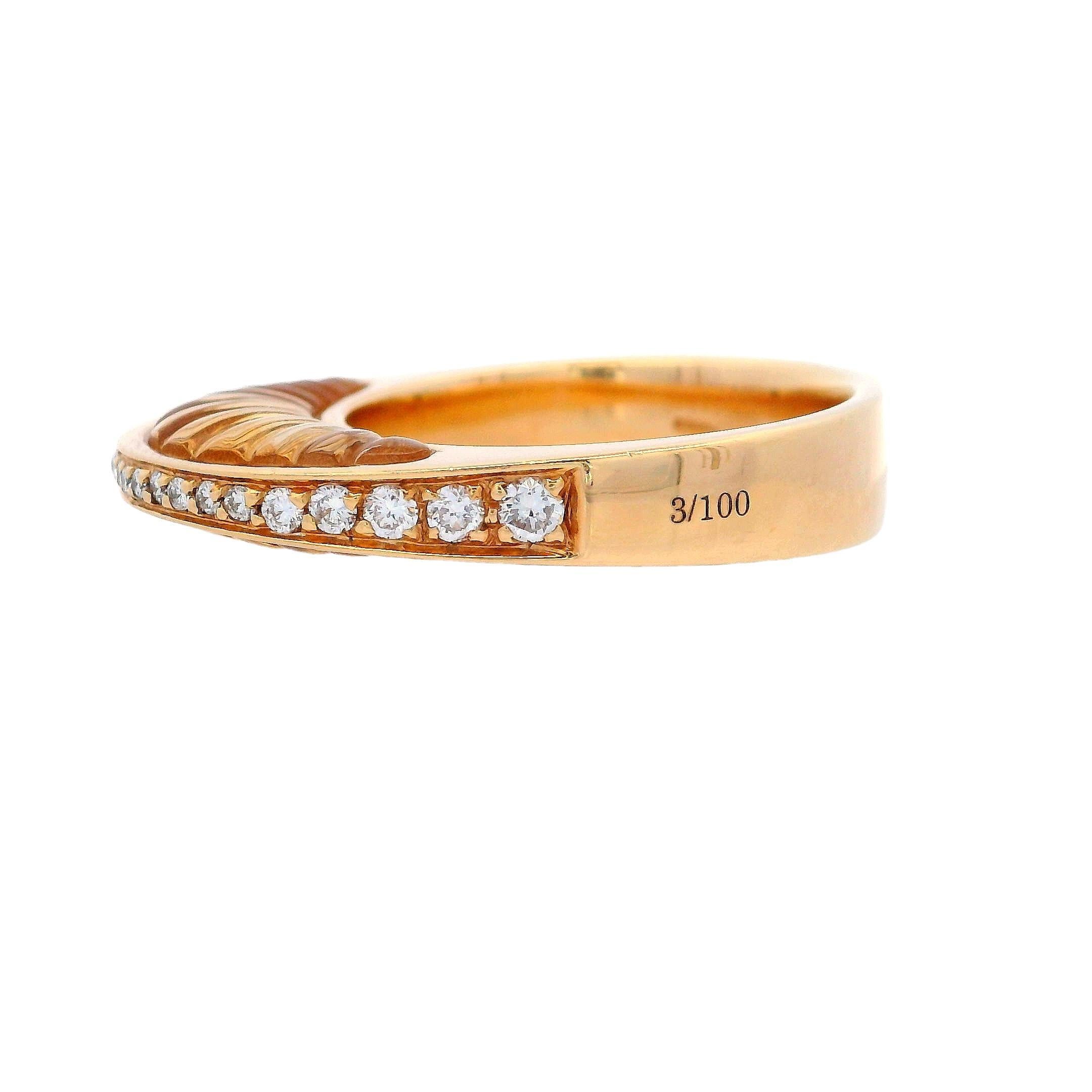IO SI Ring aus 18 Karat Gelbgold mit Diamanten und Critrine im Angebot 2