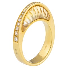 IO SI Ring aus 18 Karat Gelbgold mit Diamanten und Critrine