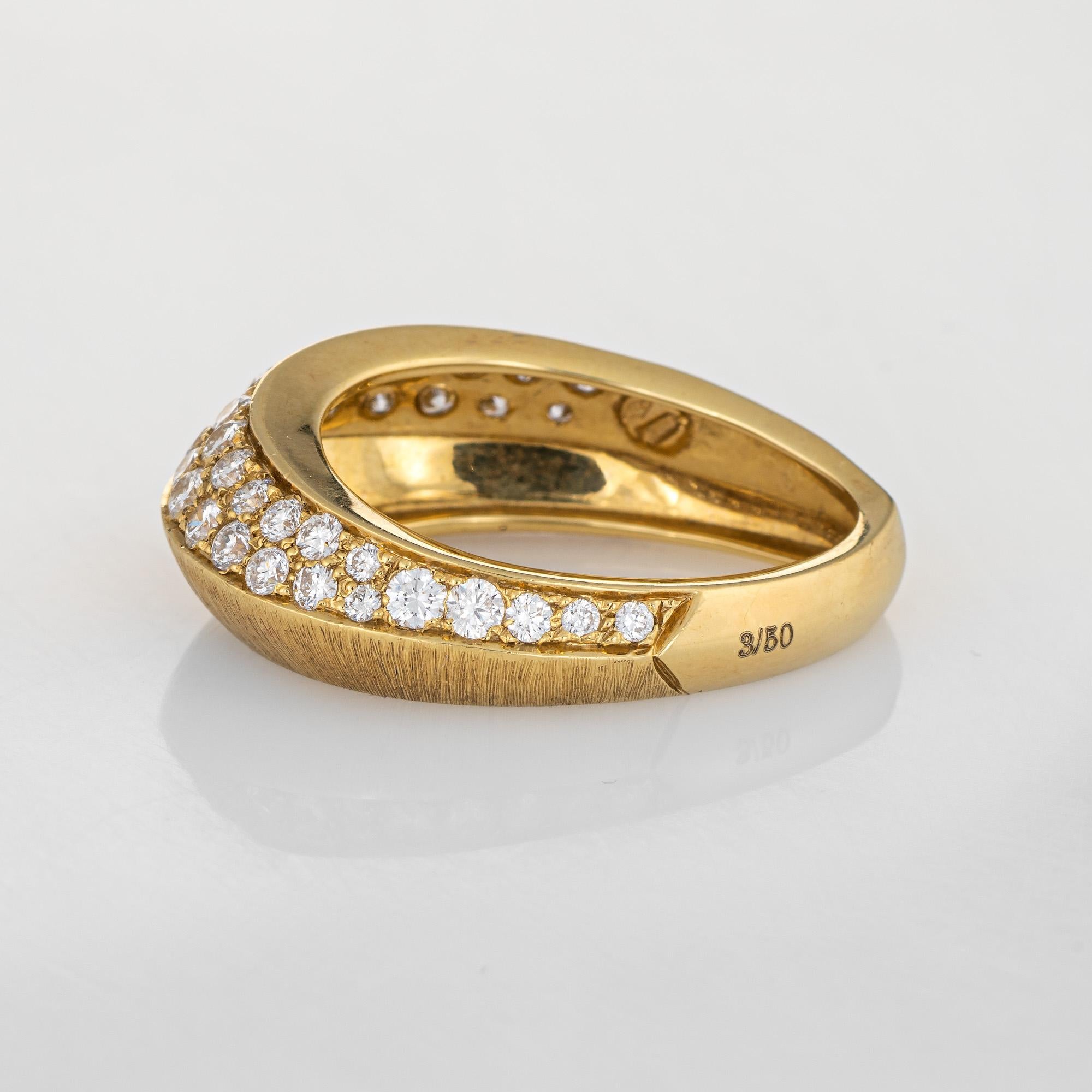 Round Cut Io Si Diamond Pointed Band 1.24 Carat Limited Edition 3/50 18 Karat Gold Estate