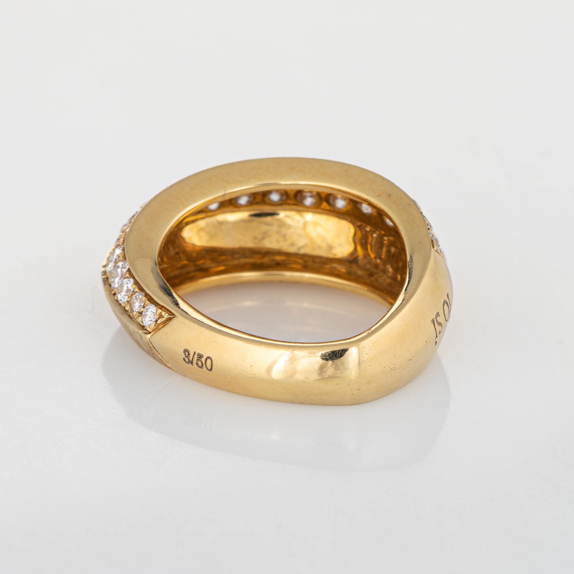 Io Si Diamond Pointed Band 1.24 Carat Limited Edition 3/50 18 Karat Gold Estate In Good Condition In Torrance, CA