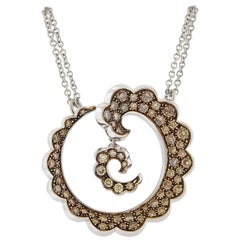 Io Si Fancy Diamond Gold Swirl Pendant Necklace