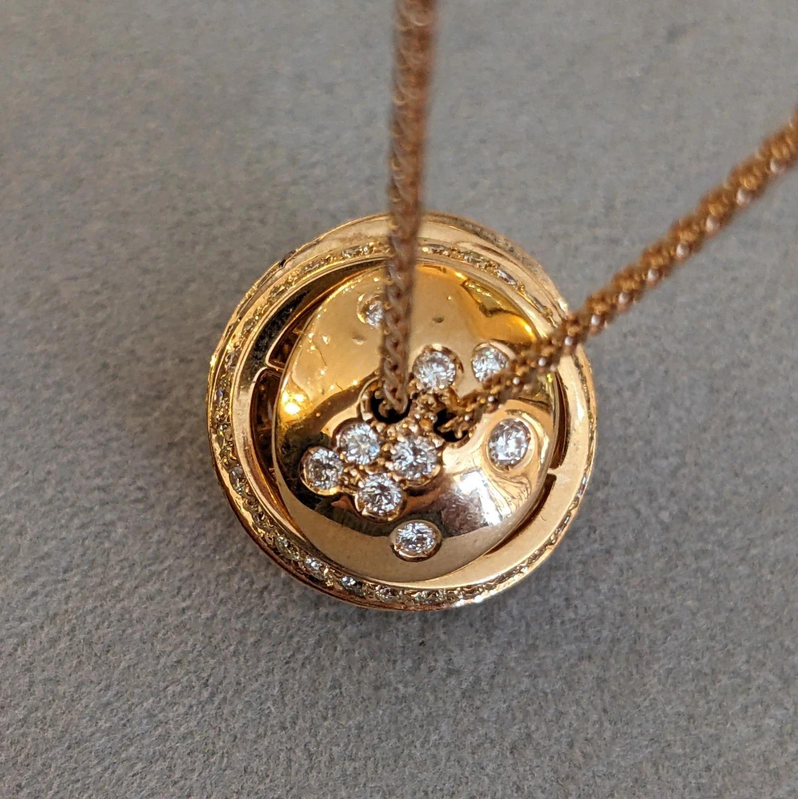 Collana con pendente a cascata in oro rosa 18 carati di You Si Italy in vendita 2