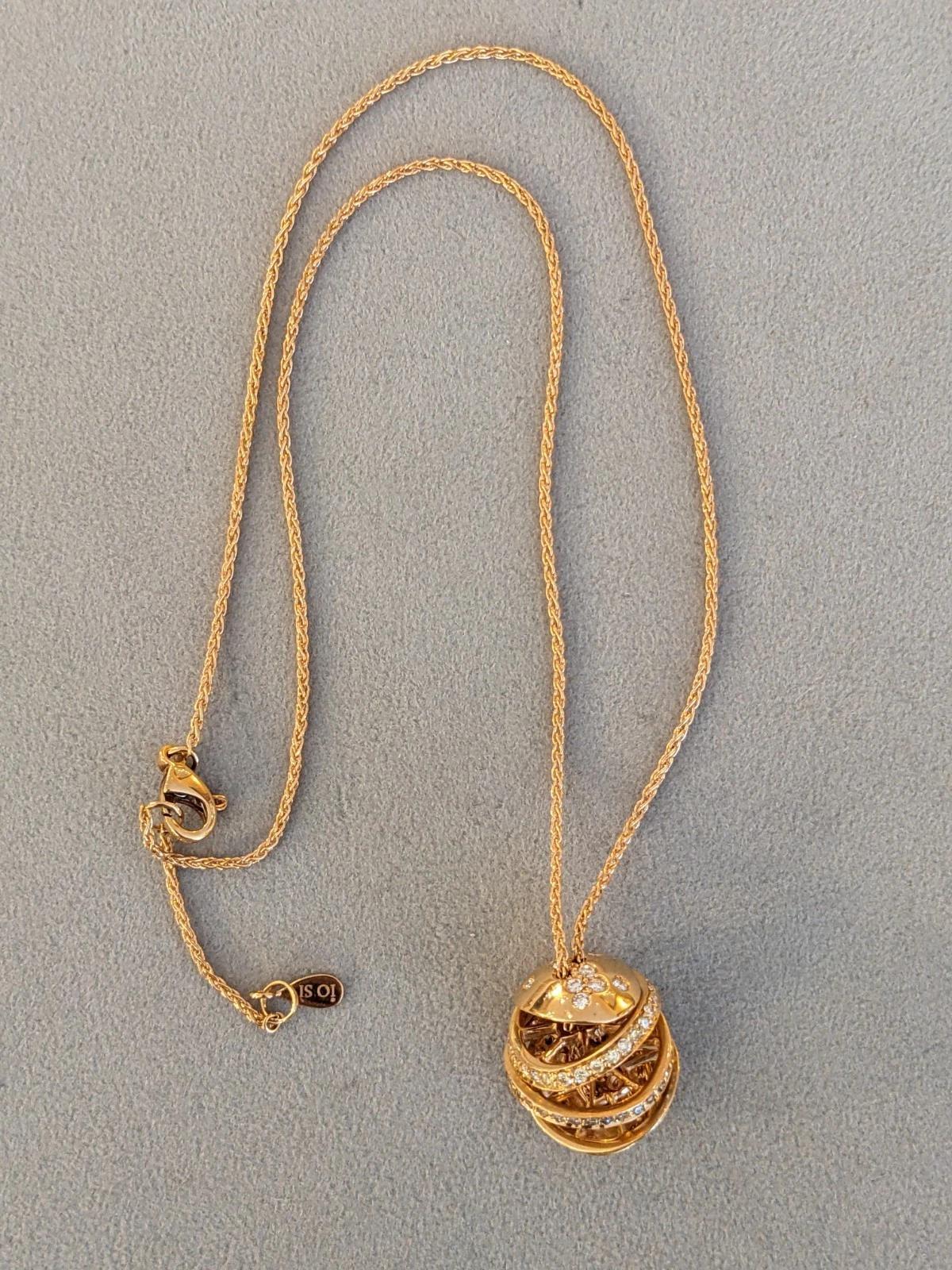 Collana con pendente a cascata in oro rosa 18 carati di You Si Italy in vendita 3