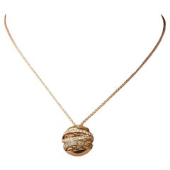 iO Si Italy Diamantkugel-Anhänger Halskette aus 18k Rose Gold