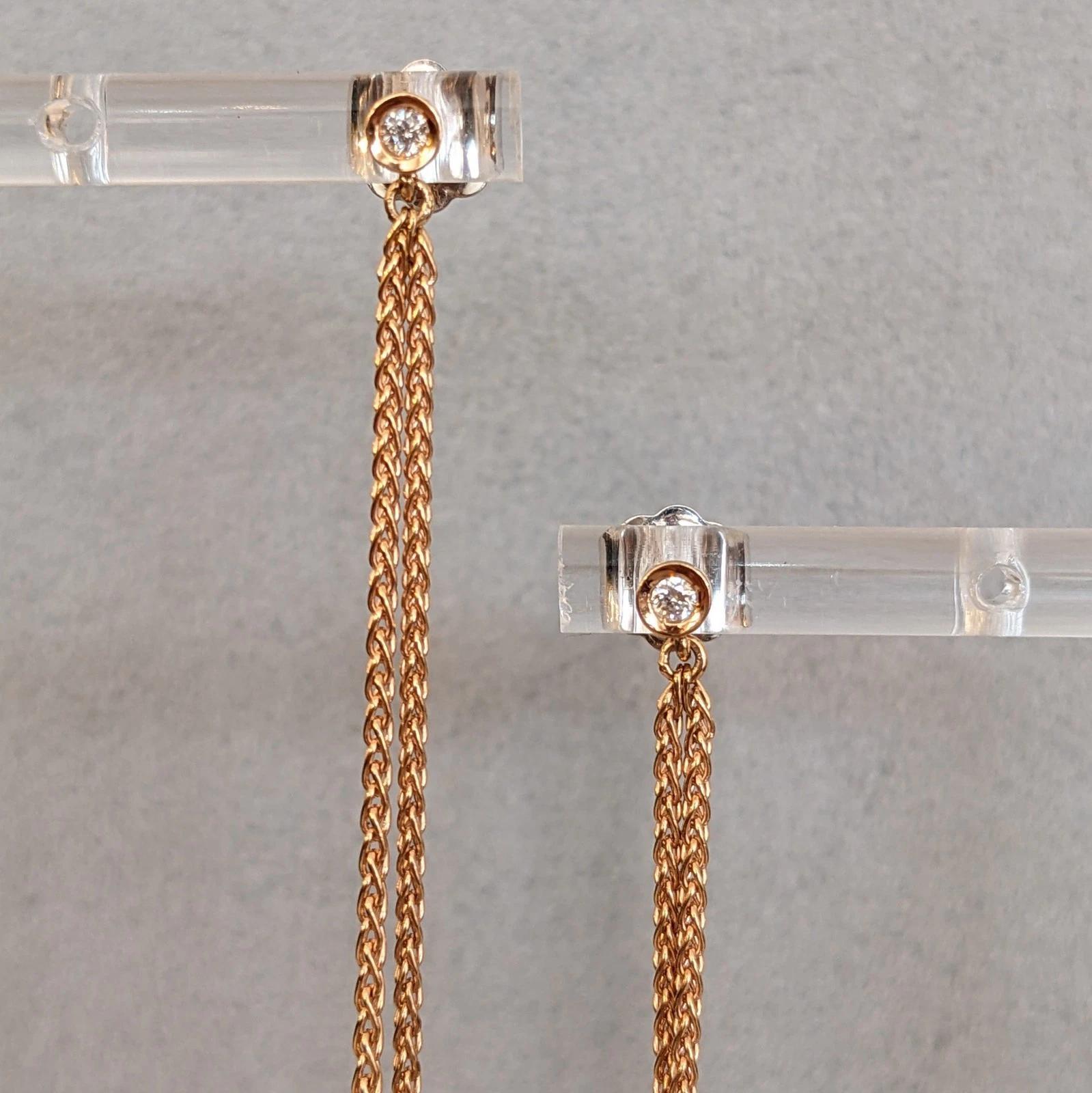 iO Si Italien Rosa und gelber Saphir Kugel Ohrringe in 18k Gold im Angebot 1
