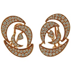 Io Si Rose Gold Diamond Flower Motif Earrings 3/50