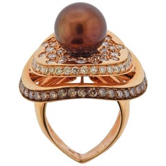 Io Si Rose Gold Fancy Diamond Pearl Ring 3/50