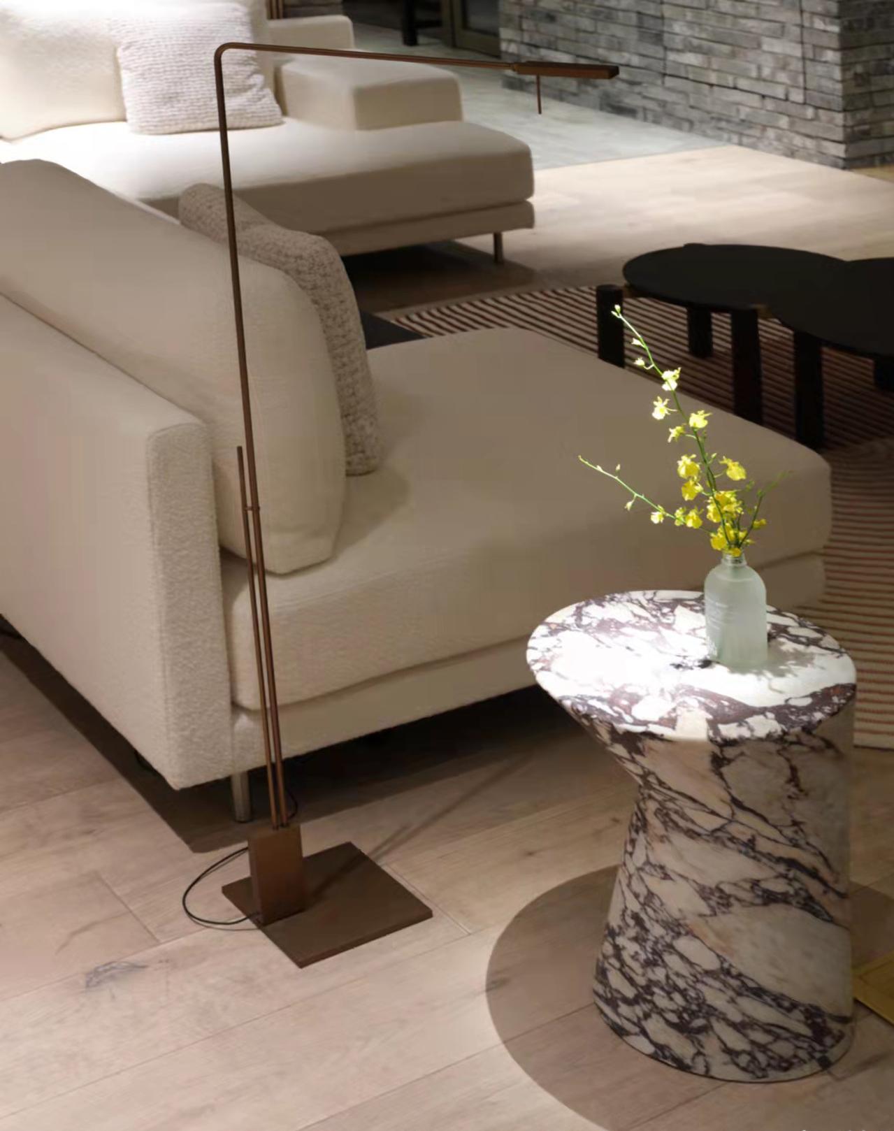 Chinese Io Side Table in Calacatta Viola Marble by Adolfo Abejon for Formar For Sale