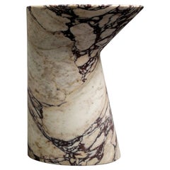 iO Side Table in Calacatta Viola Marble, Large by Adolfo Abejon for FORMAR