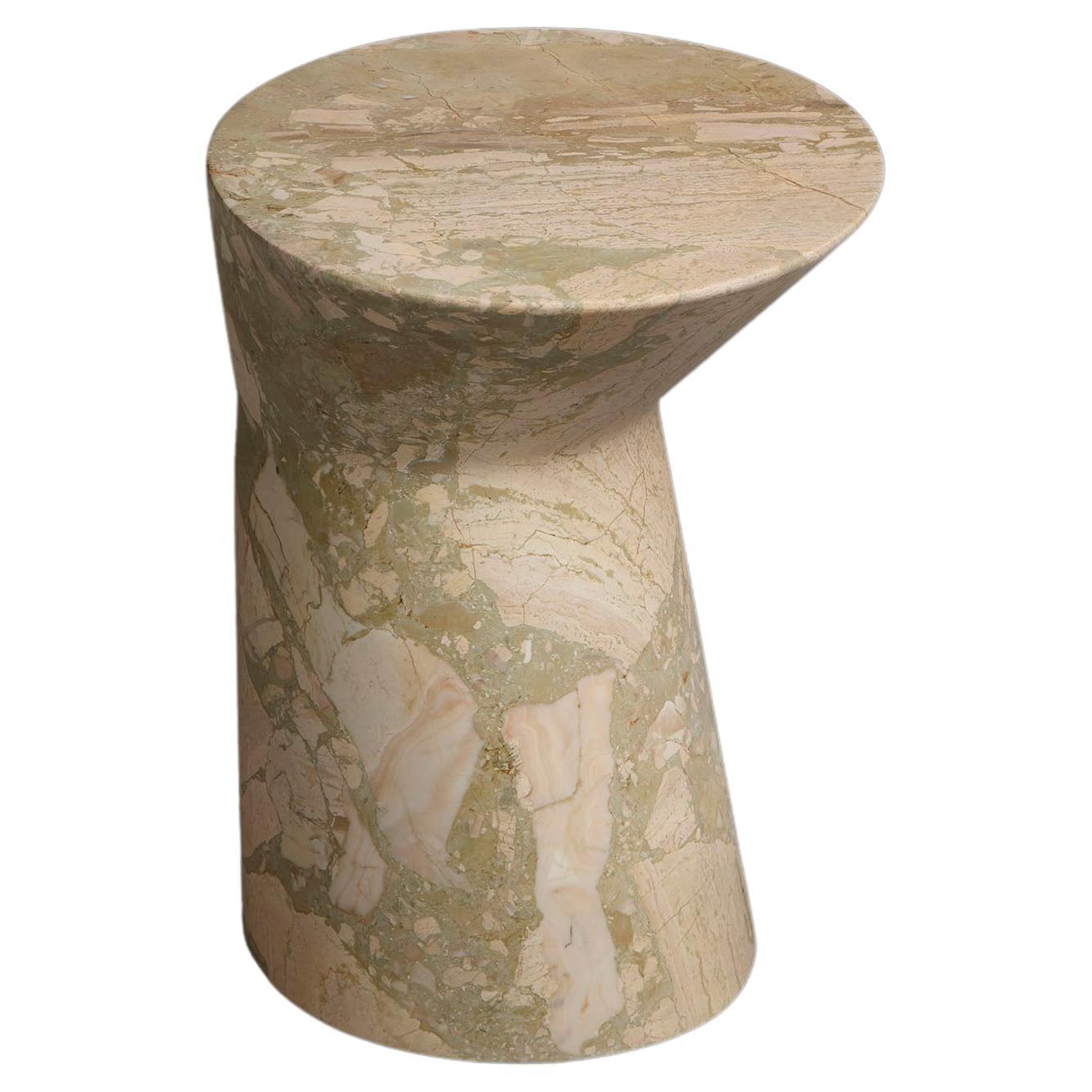 iO Side Table in Ceppo Monet Marble, Large by Adolfo Abejon fo FORMAR For Sale