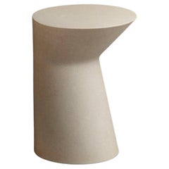 iO Side Table in Chauvigny Stone, Large by Adolfo Abejon for FORMAR
