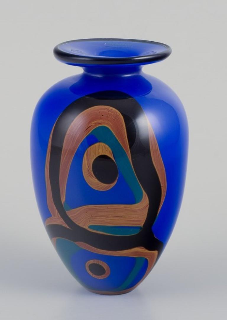 Ioan Nemtoi. Handmade art glass vase. Late 20th C. For Sale