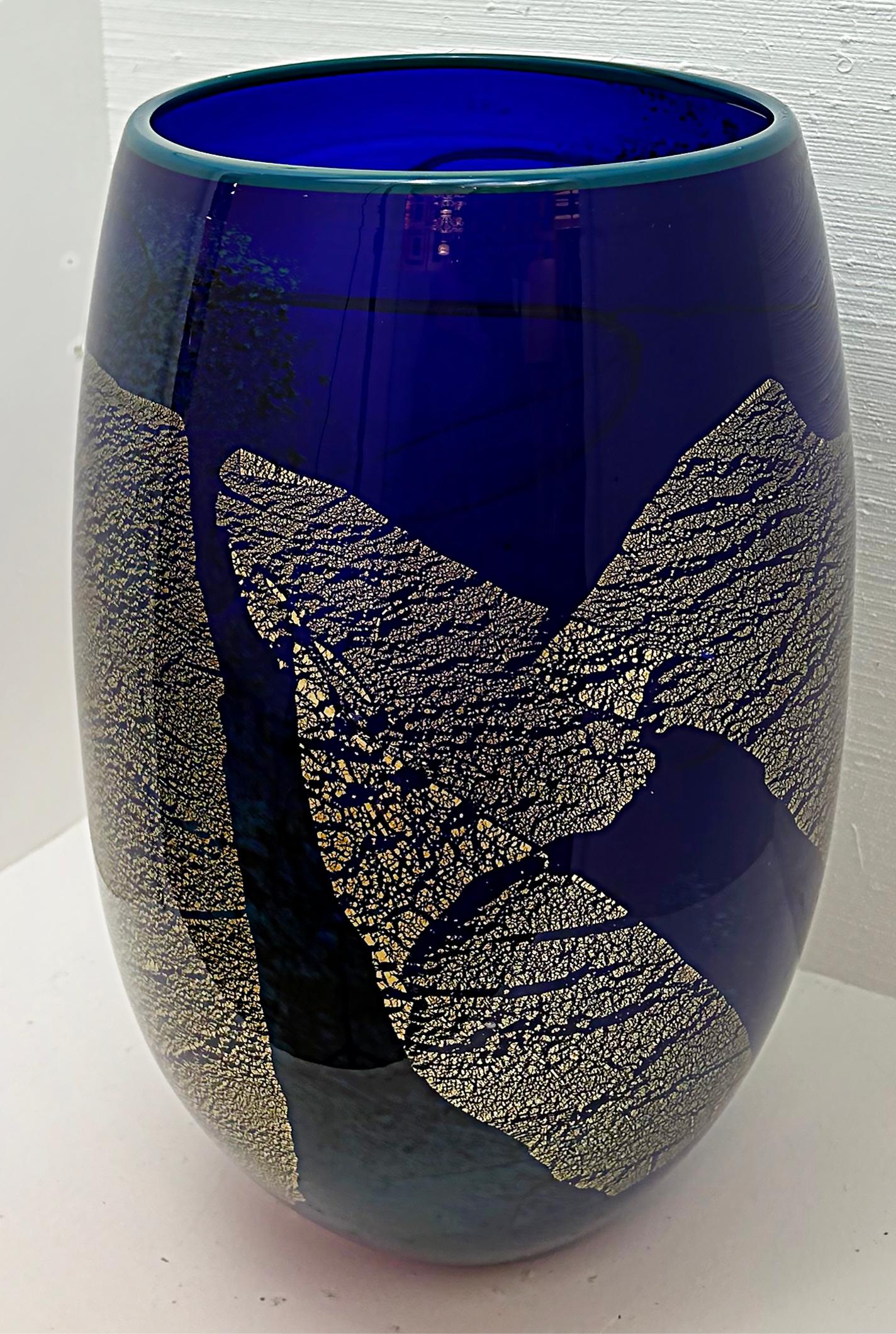 Contemporary Ioan Nemtoi Modern Monumental Studio Art Glass Vase,  Bucharest, Romania For Sale