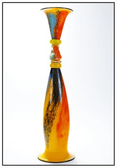 large floor vases Ioan Nemtoi MONUMENTAL Original Hand Blown Glass Sculpture Vase Large Signed Art
