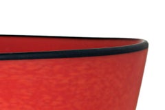 "Cuenco Rojo Mate", vidrio soplado a mano firmado por Ioan Nemtoi