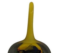"Solid Yellow Bottle, " Hand Blown Glass signed by Ioan Nemtoi
